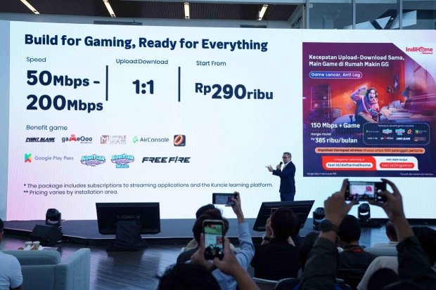 Telkomsel melalui IndiHome resmi memperkenalkan varian baru paket IndiHome Gamer, sebuah solusi untuk menjawab kebutuhan internet rumah bagi komunitas gaming di Indonesia. Foto: Istimewa