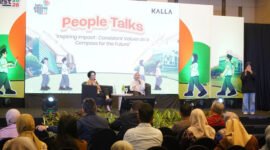 Kemeriahan Kalla People Fest 2026 di Saoraja Ballroom Wisma Kalla, Kamis (5/2/2026). Event ini menghadirkan Director of Enterprise & Business Service PT Telkom Indonesia Tbk, Veranita Yosephine Sinaga. Foto: Istimewa